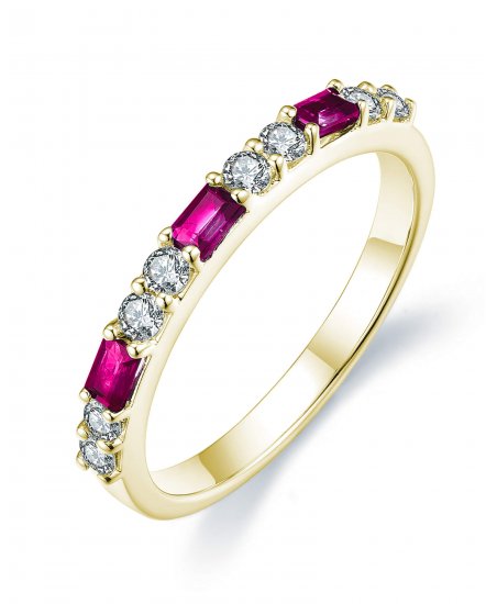 BAGUETTE COLORED STONE DIAMOND BAND (TR3355)